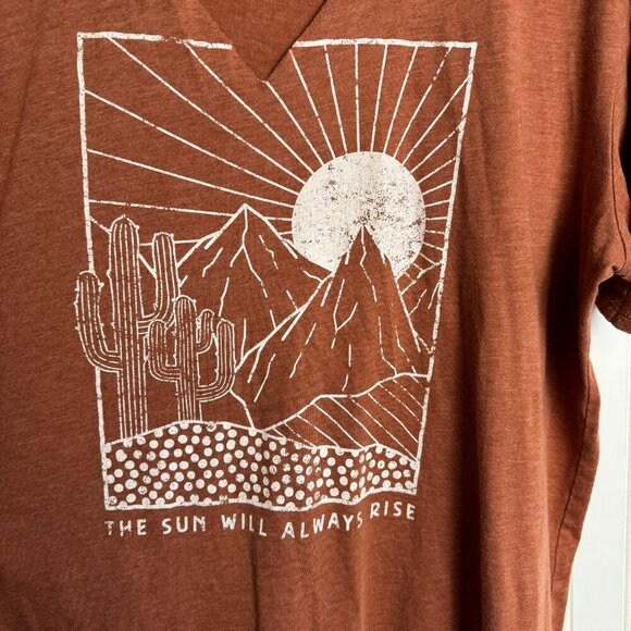 Maurices sunrise oversized oversized graphic tee front cutout size XL D18 - Picture 3 of 7